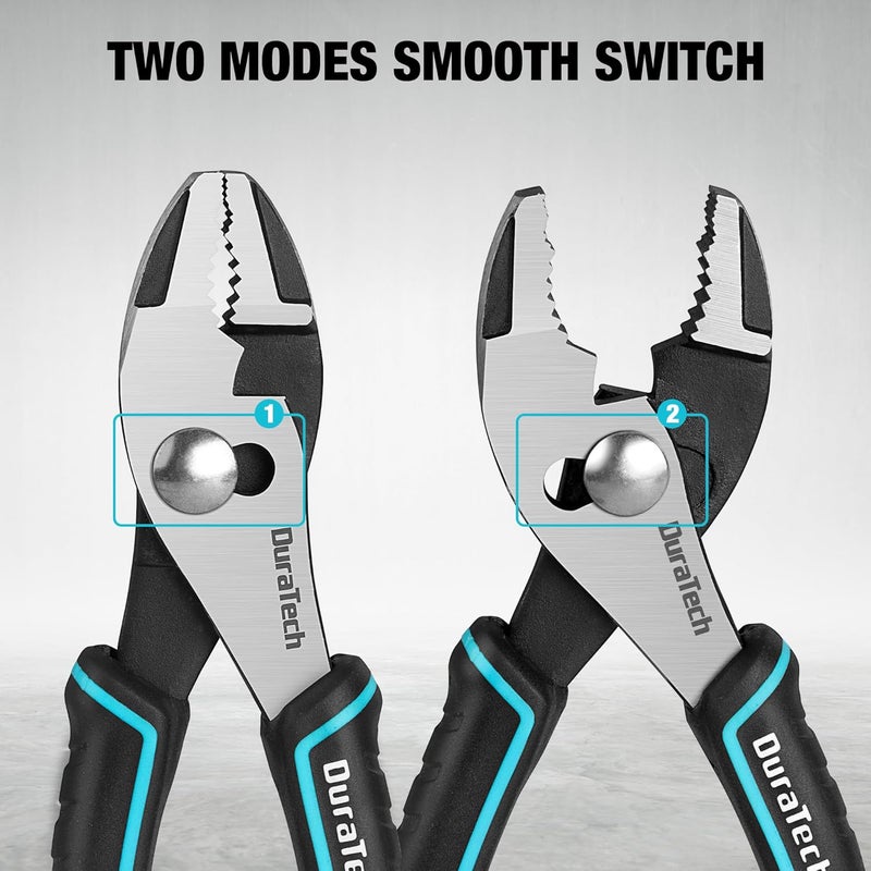 DURATECH 6 Inch Slip Joint Pliers, Small Pliers with Comfortable TPR Handle, High Carbon Steel, Swivel Rivet, Strong Sharp Teeth, Pliers for Tightening, Loosening and Gripping Nuts and Bolts - Image 4